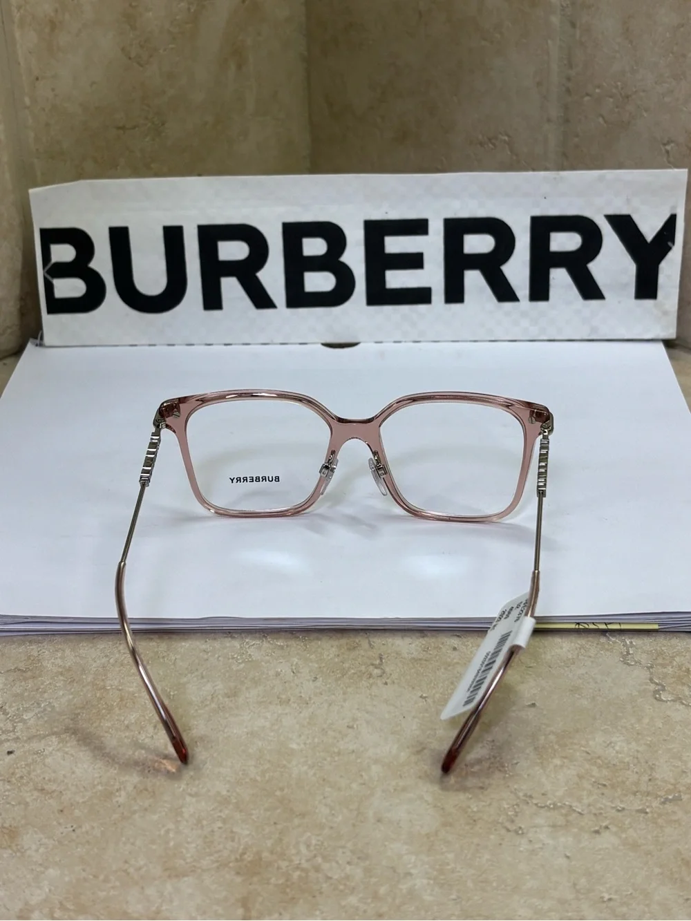 New Old Stock Burberry BE2376 4069 Blush Pink Square Optical Frames